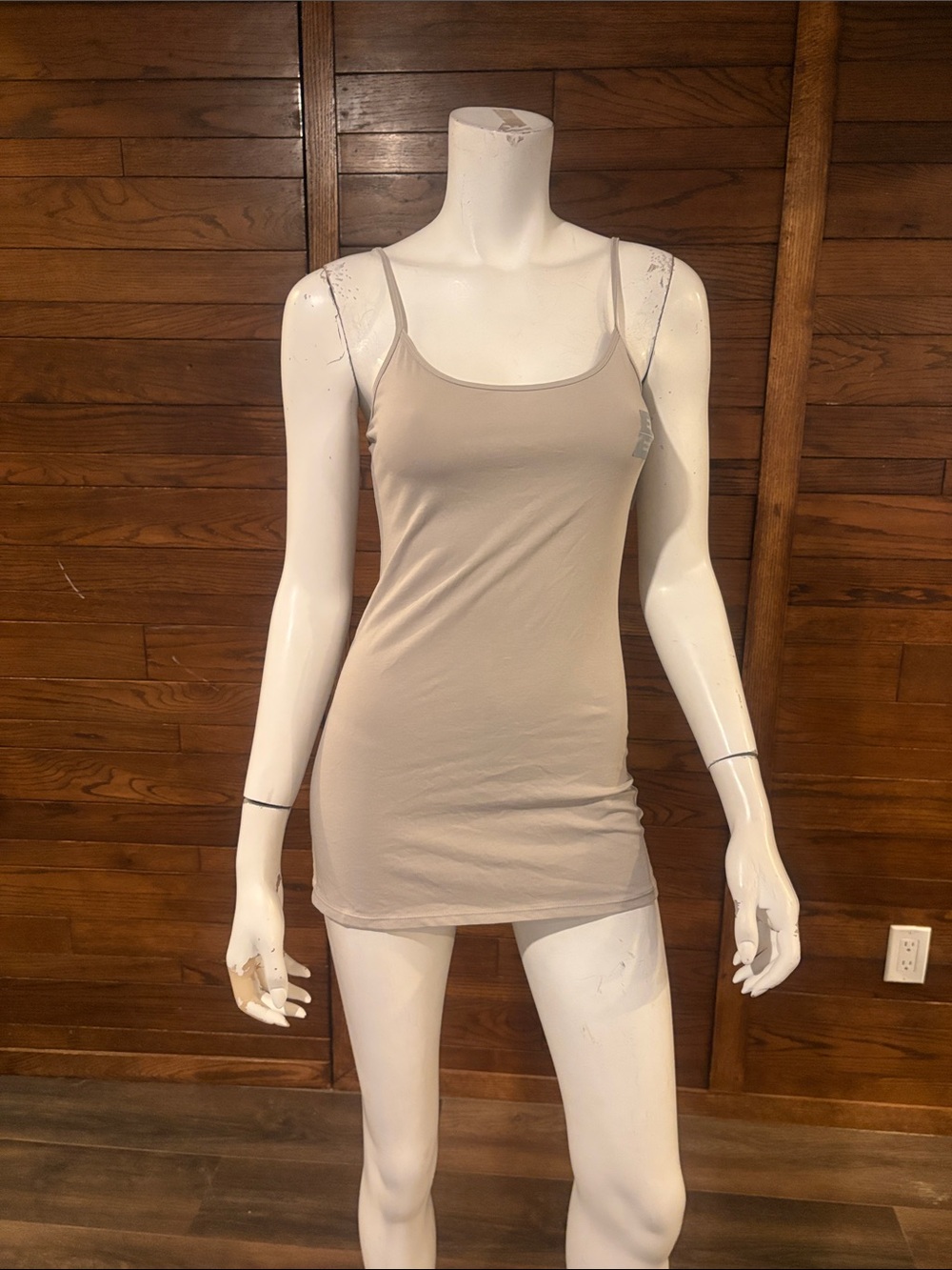 Bluenotes Taupe Slim Spaghetti-Strap Chemise